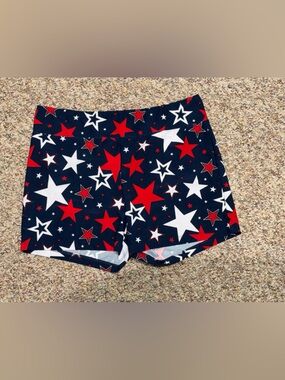 Women’s size XL 15-17 4th of July athletic shorts- summer stars beach running